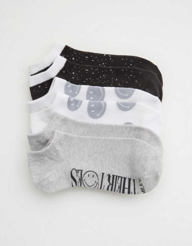 Aerie Ankle Sock 3-Pack - Light Heather Gray, One Size 