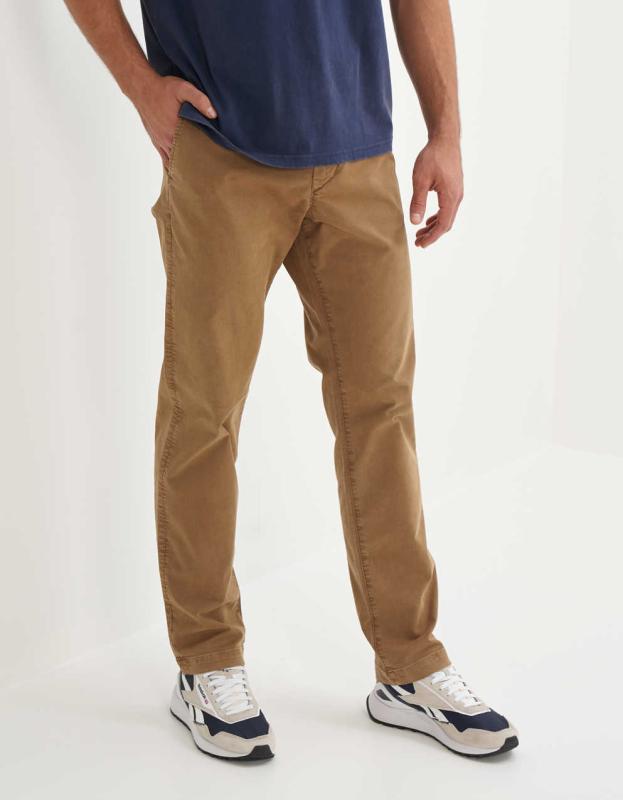 AE Flex Original Straight Khaki Pant - Toasted Almond, 29W x 32L 