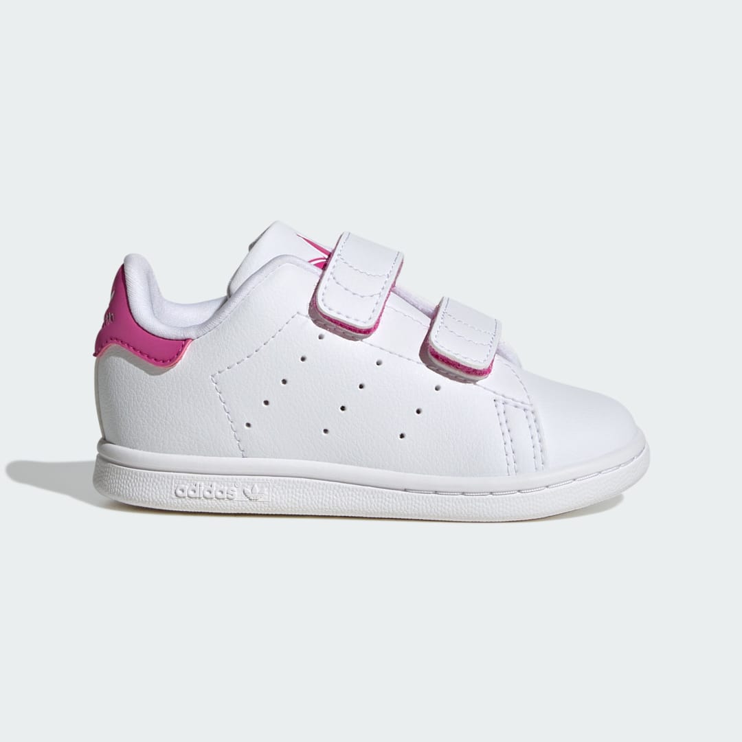 adidas Stan Smith Comfort Closure Shoes Kids Lifestyle 5-K Kids White / Semi Lucid Fuchsia