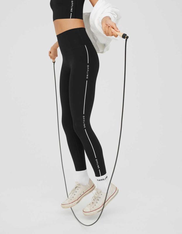 OFFLINE By Aerie Goals Logo Legging - True Black, S 