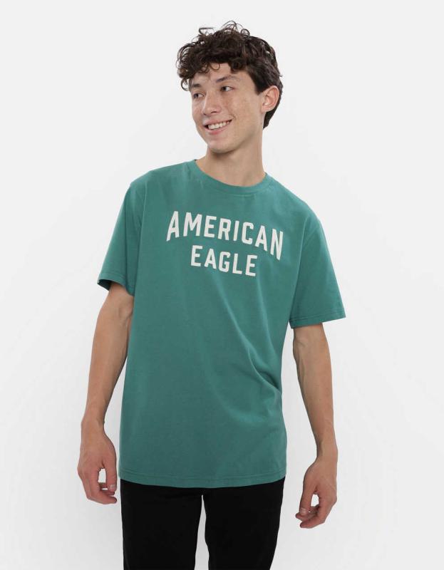 AE Logo Graphic T-Shirt - Green Alpine, XS 