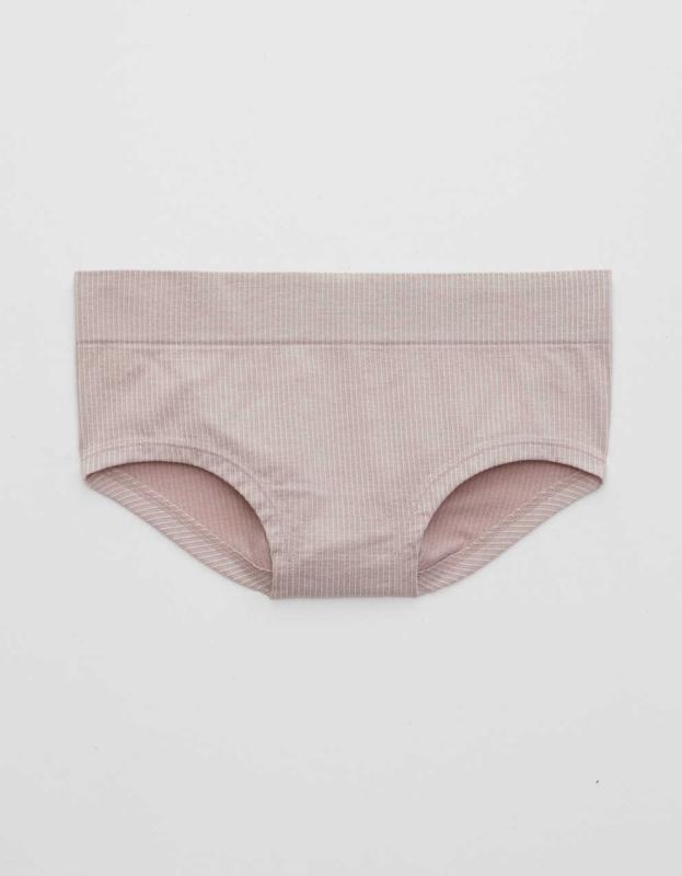 Aerie Ribbed Seamless Boybrief Underwear - Pebble, M 