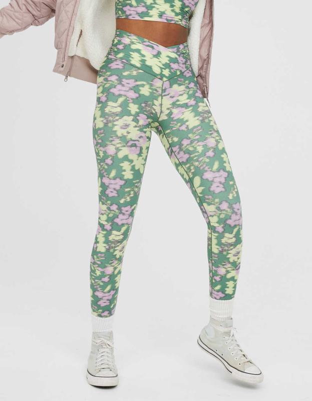 OFFLINE By Aerie Real Me High Waisted Crossover Legging - Frosty Trail, S 