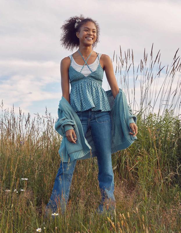 AE Ne(x)t Level Super High-Waisted Flare Jean - Blue Tides, 6 