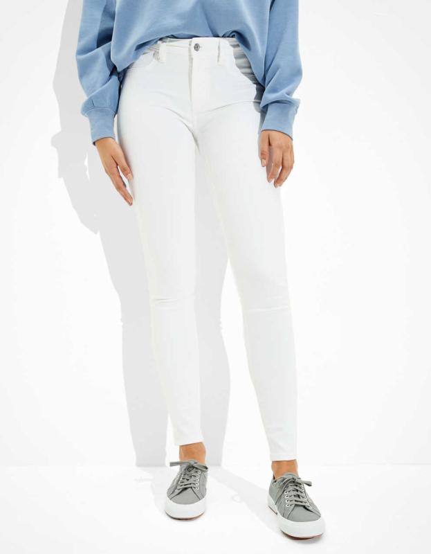 AE Ne(x)t Level Low-Rise Jegging - Sparkle White, 0 