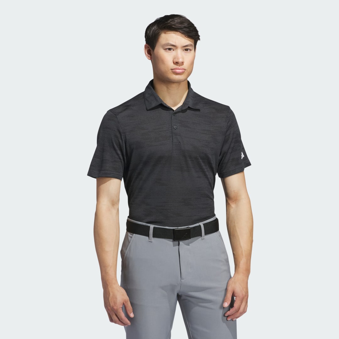 adidas Ultimate365 TextuRed Stripe Polo Shirt Golf A/4XL Men Grey / Black