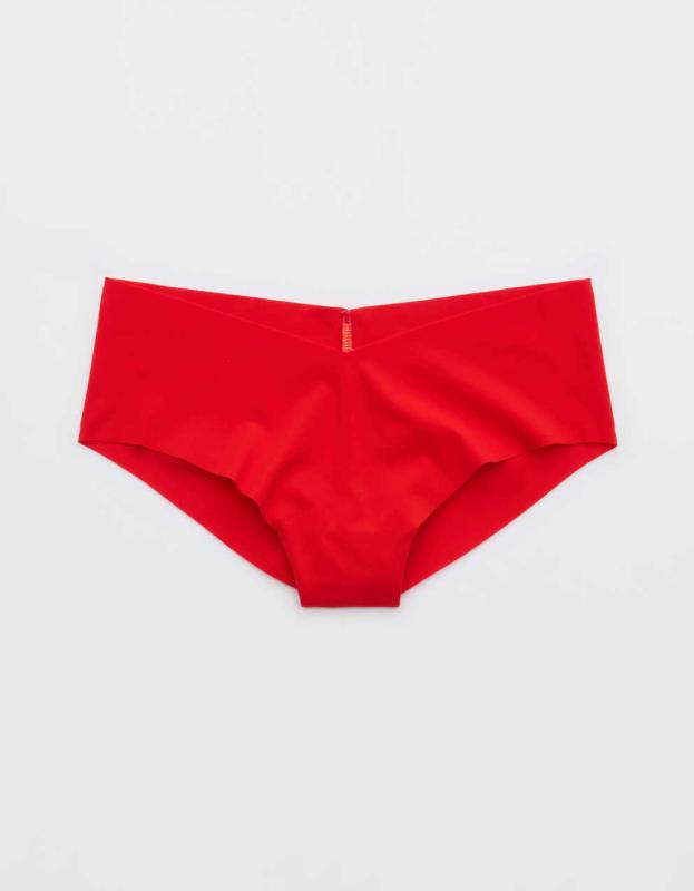 SMOOTHEZ No Show Cheeky Underwear - Holiday Red, M 