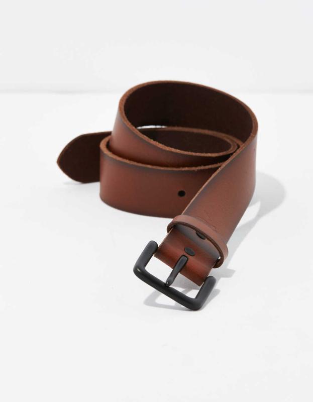 AEO Matte Leather Belt - Brown, 30 
