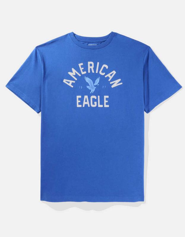 AE Logo Graphic T-Shirt - Cobalt Blue, S 