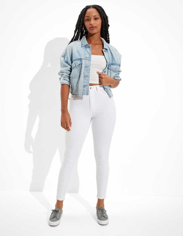 AE Ne(x)t Level Curvy Super High-Waisted Jegging - Bright White, 6 