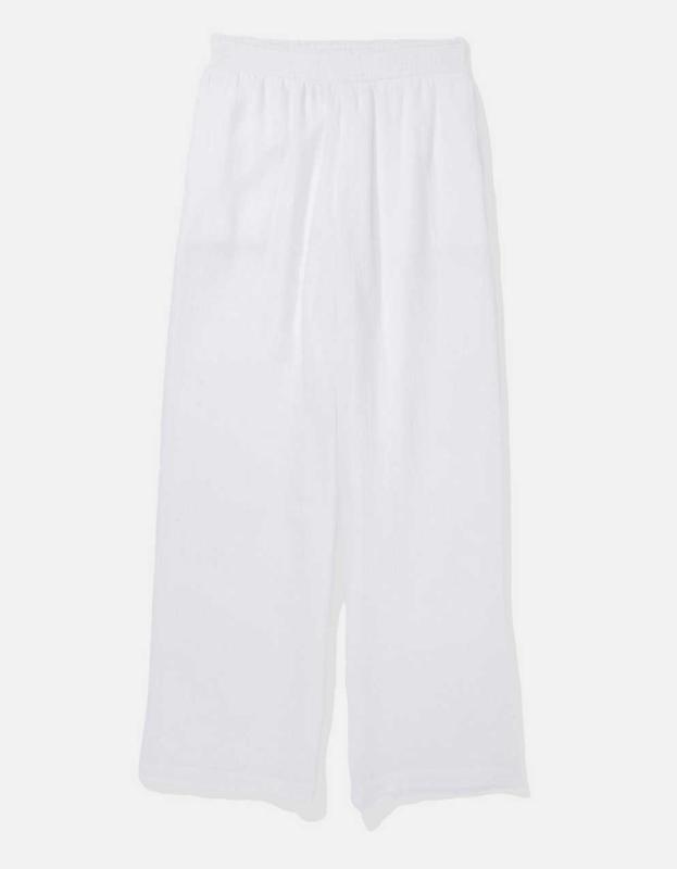 Aerie High Waisted Pool-To-Party Pant - White, XS 
