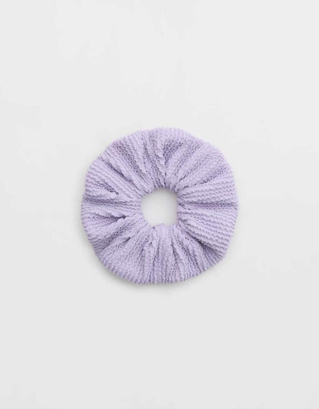Aerie Shimmery Crinkle Swim Scrunchie - Purple Wash, One Size 