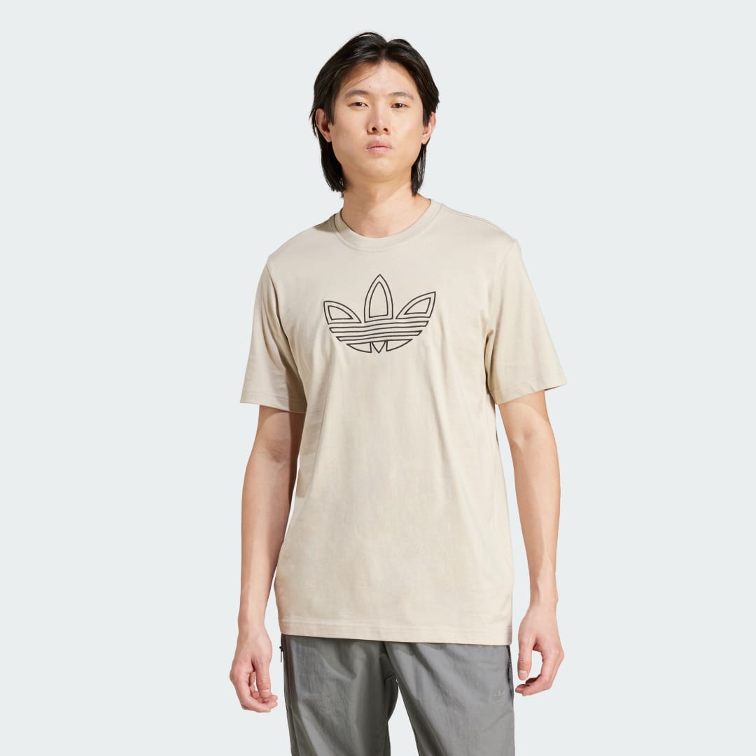 adidas Outlined Trefoil Tee Lifestyle 4XL Men Wonder Beige