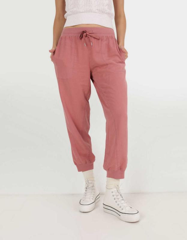 Aerie Twill Jogger - Lets Mauve, M 