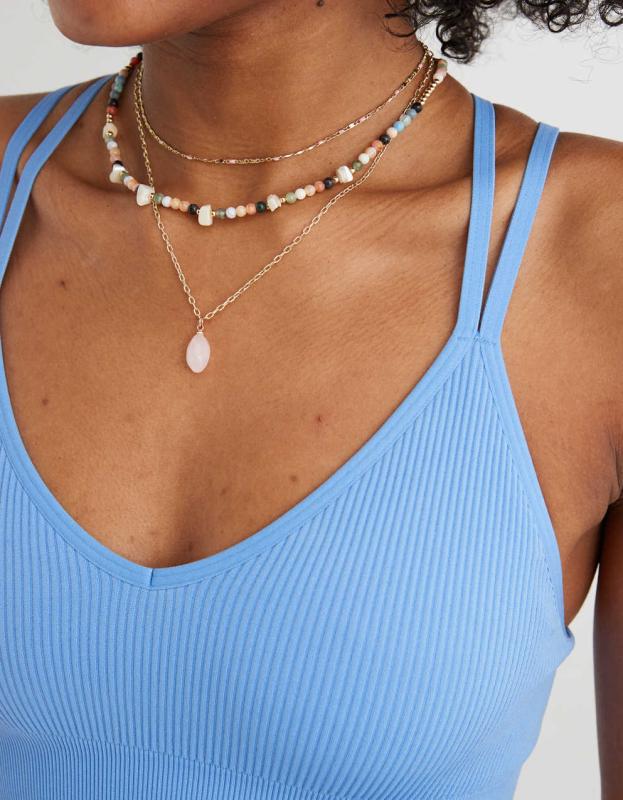 Aerie Seamless Strappy Padded Bralette - Blue Lion, XS 