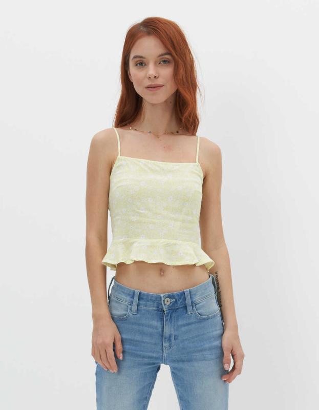 AE Square Neck Apron Cami - Yellow, S 