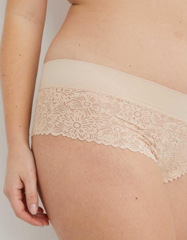 Aerie Sunnie Blossom Lace Cheeky Underwear - Sandalwood, XS 