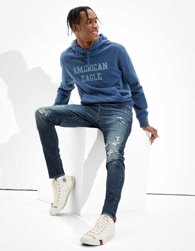 AE AirFlex 360 Move-Free Ripped Skinny Jean - Dark Shadow, 36 X 32 