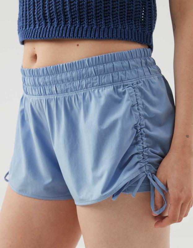 OFFLINE By Aerie Ruched Hot Stuff Short - Monaco Blue, XXS 