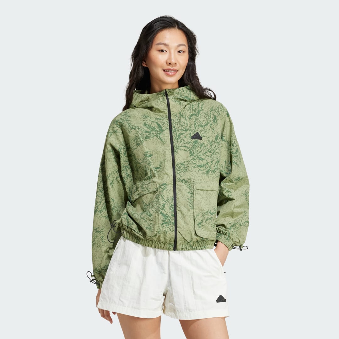 adidas City Escape Woven Windbreaker Lifestyle A/2XS Women Tent Green
