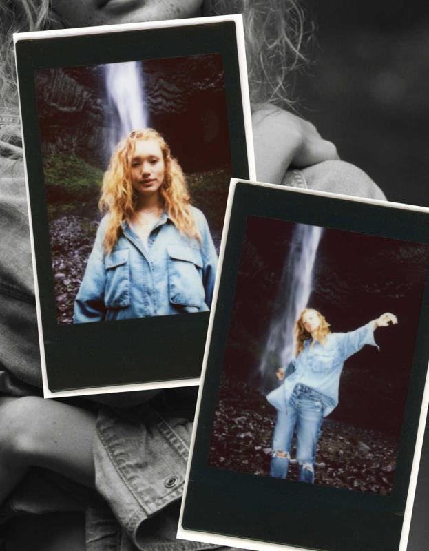 AE Oversized Denim Button Up Shirt - Light Wash, XS / S 