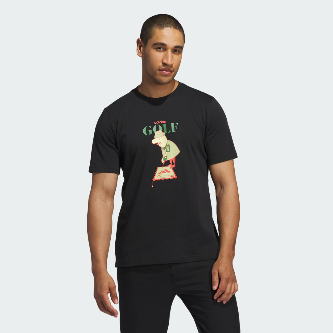 adidas Chip Greens Graphic Tee Golf L Men Black