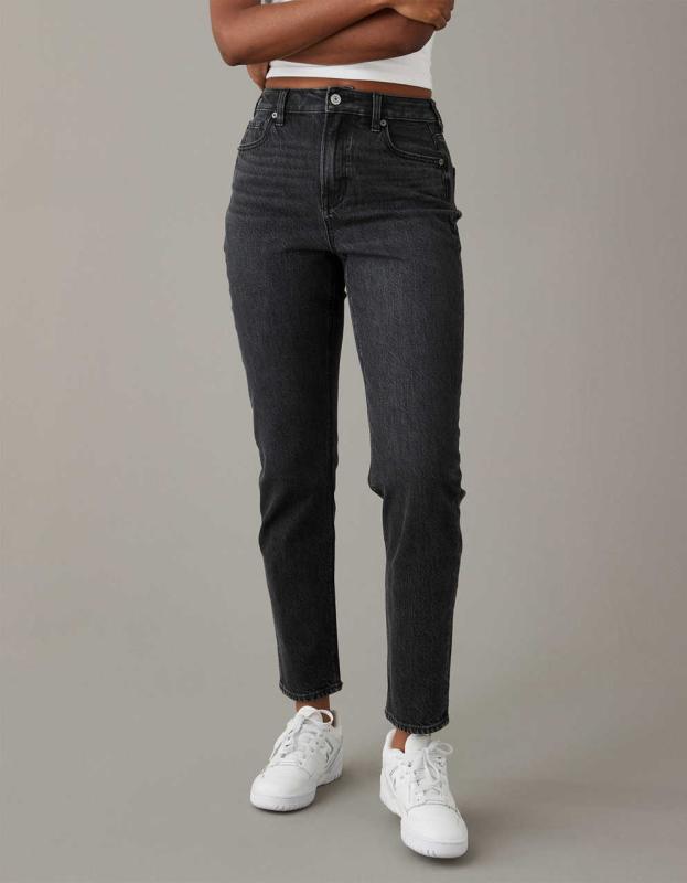 AE Strigid Mom Jean - Always Black, 0 