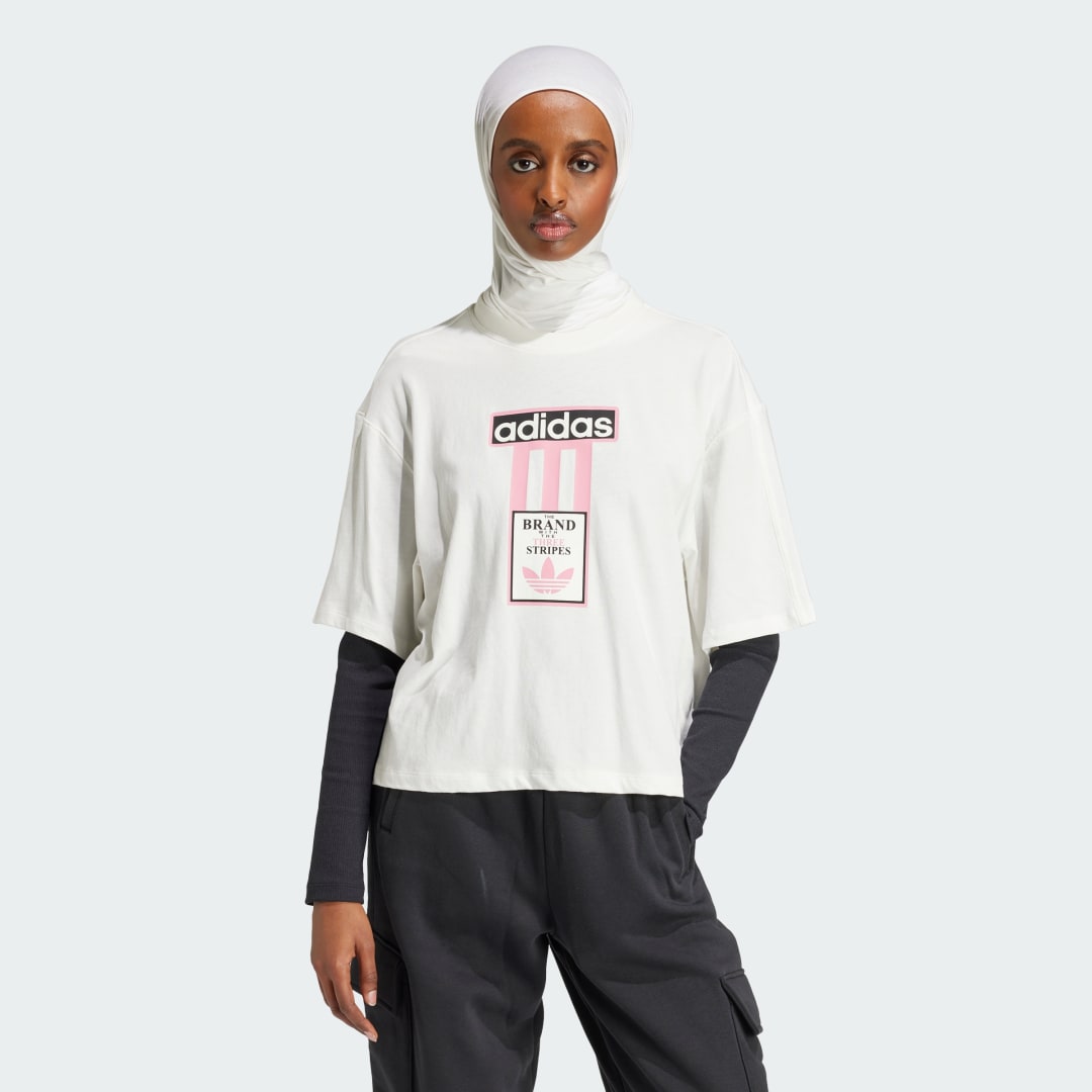adidas Adibreak Graphic Logo Tee Lifestyle S Women White