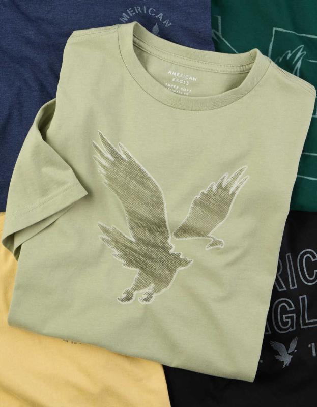 AE Logo Graphic T-Shirt - Dried Sage, S 