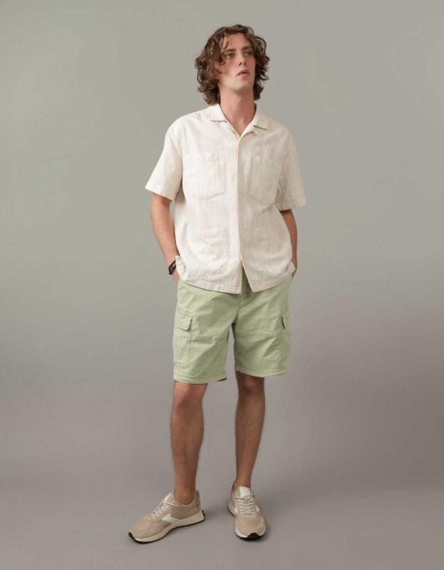 AE Oversized Pocket Button-Up Shirt - Keep It Neutral, XL 