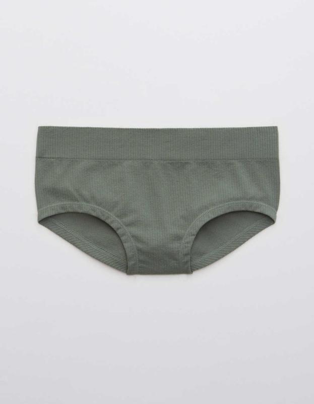Aerie Ribbed Seamless Boybrief Underwear - Palm, XS 