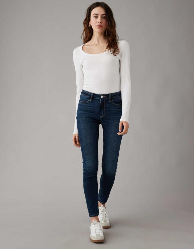 AE Next Level High-Waisted Jegging Crop - Simply Dark, 0 