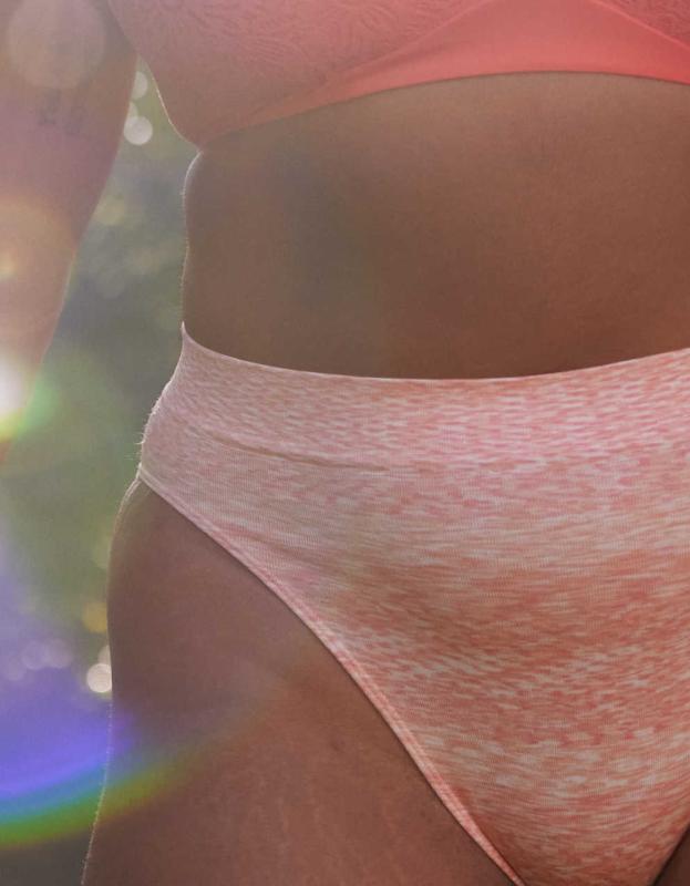 Aerie Seamless High Waisted Mom Underwear - Beach Peach, XS 