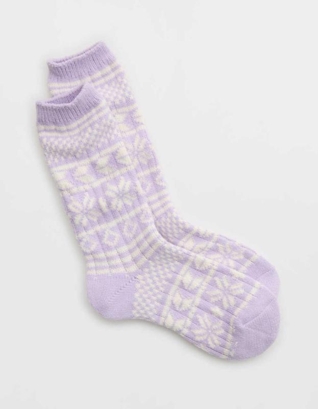 Aerie Fairisle Socks - Lavender Dawn, One Size 