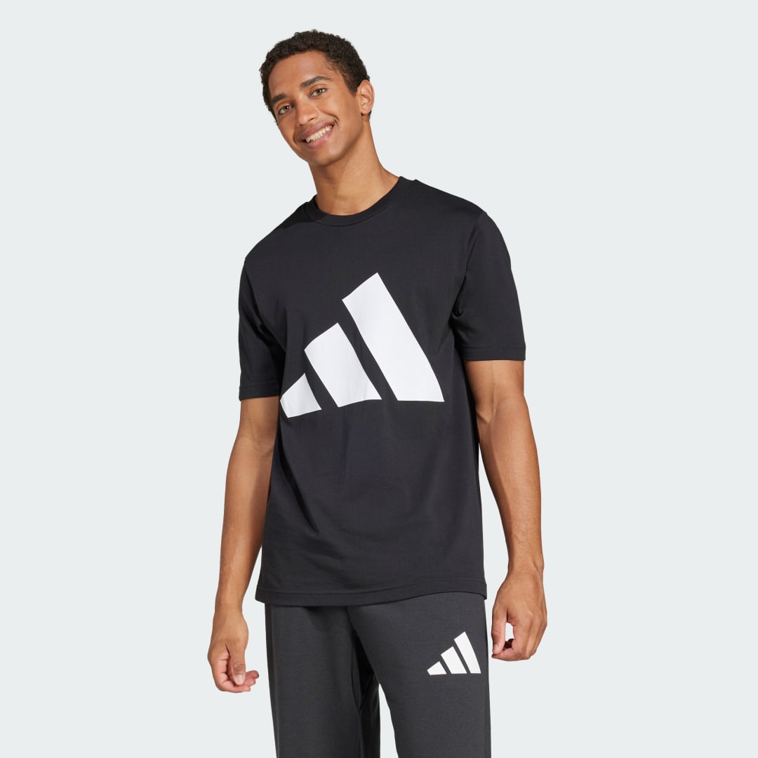 adidas Essentials Big Logo Tee Lifestyle L/S Men Black / White
