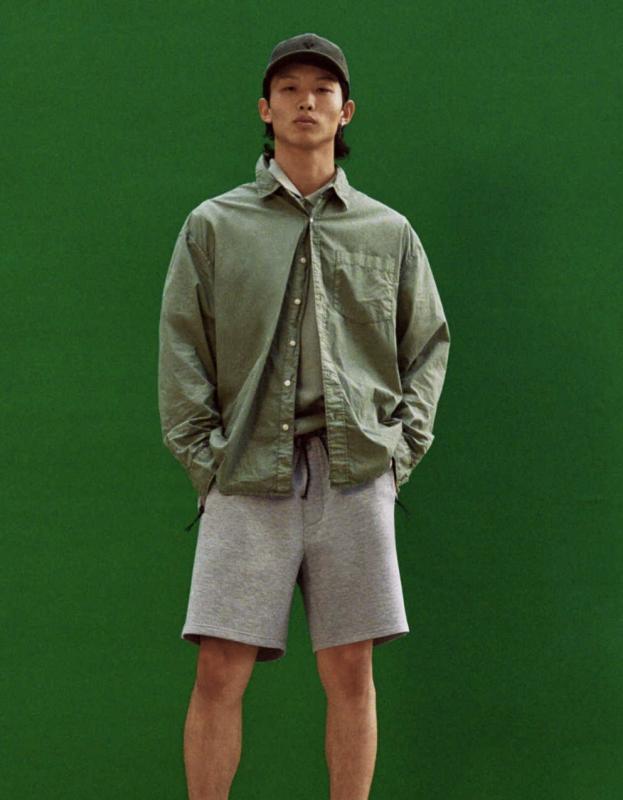 AE Everyday Poplin Button-Up Shirt - Leaf Green, M 