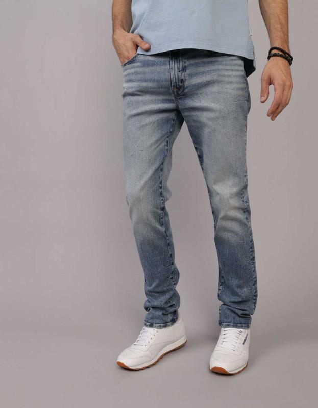 AE AirFlex+ Ultrasoft Slim Jean - Medium Bright Indigo, 34W x 30L 
