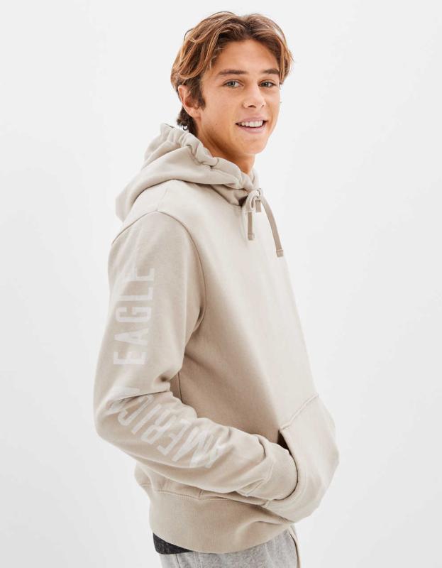 AE Super Soft Icon Graphic Hoodie - Taupe, XL 