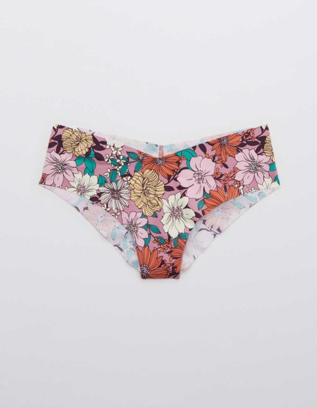 Aerie No Show Cheeky Underwear - Faded Raisin, M 