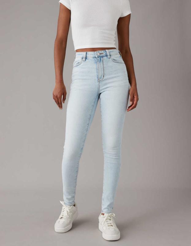 AE Next Level Super High-Waisted Jegging - Light Tinted Wash, 6 