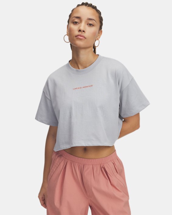 UA Varsity Mix Heavyweight Women's Crop Short Sleeve