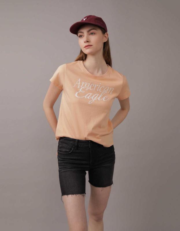 AE Crew Neck Tee - Orange, XXS 