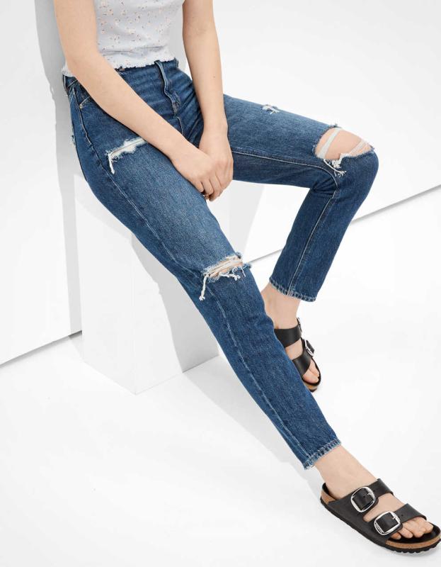 AE Ripped Mom Jean - Darken Destroy, 8 