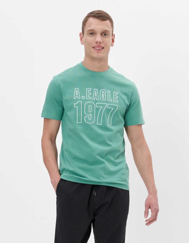 AE Logo Graphic T-Shirt - Green, M 