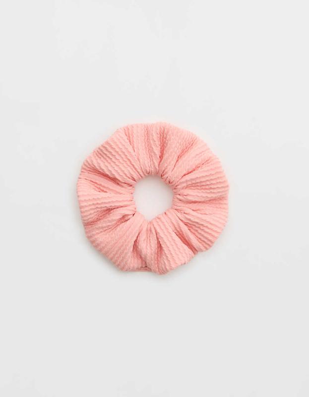 Aerie Shimmery Crinkle Swim Scrunchie - Shell Pink, One Size 