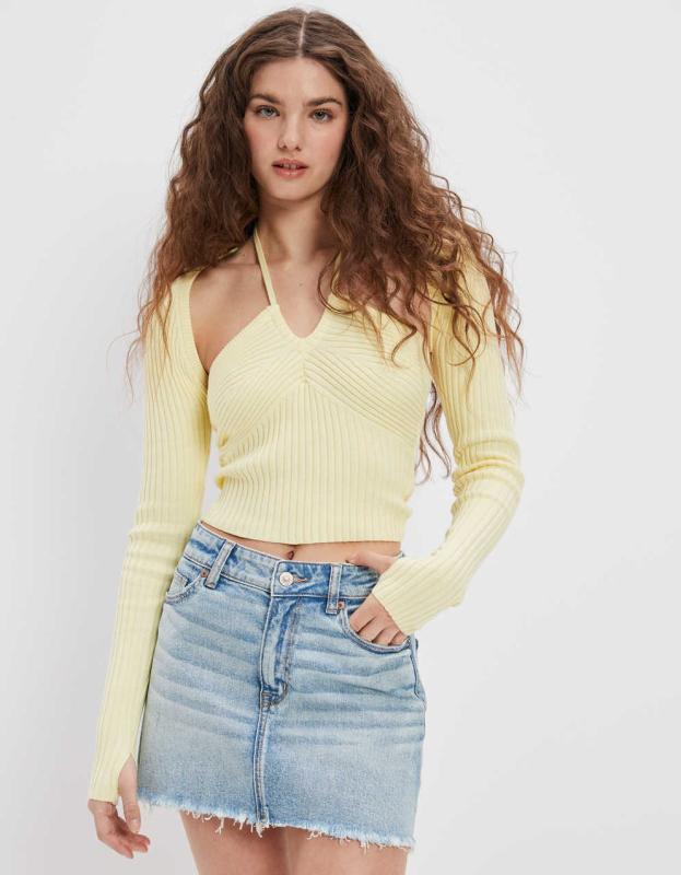 AE '90s High-Waisted Mini Skirt - Light Wash, 00 