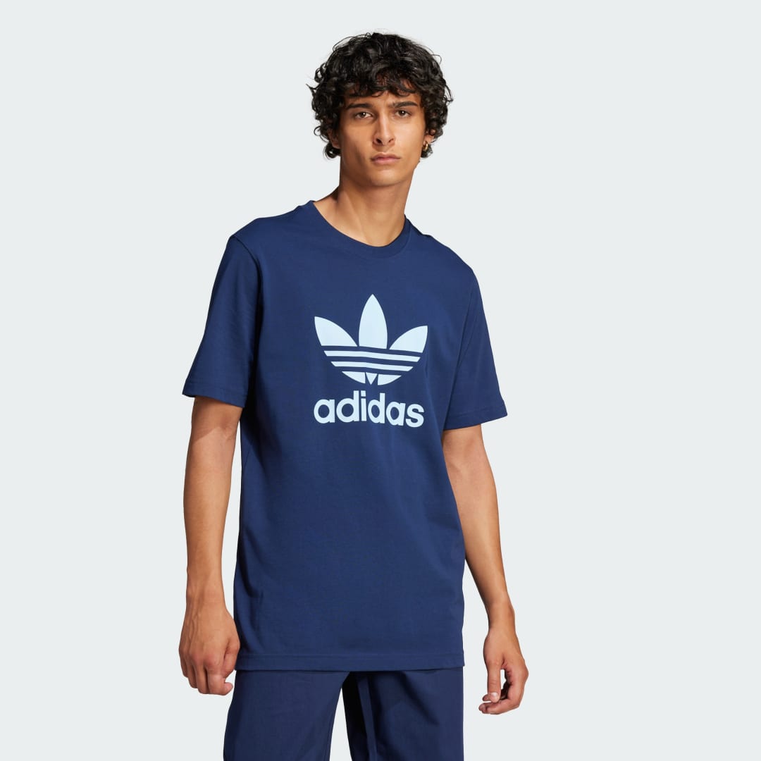 adidas Adicolor Trefoil Tee Lifestyle A/4XL Men Indigo / Clear Sky