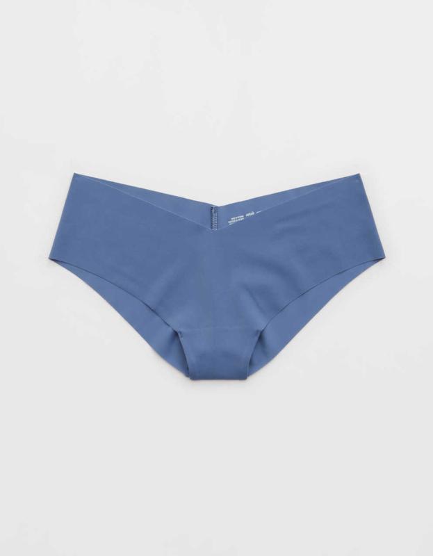 SMOOTHEZ No Show Cheeky Underwear - Marbled Blue, L 