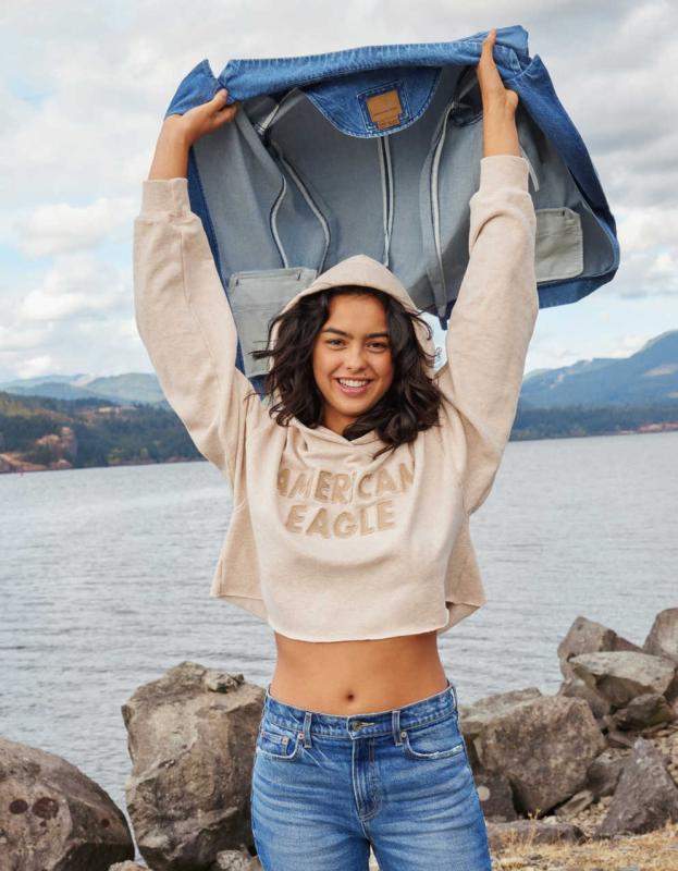 AE Classic Graphic Hoodie - Sand, M 