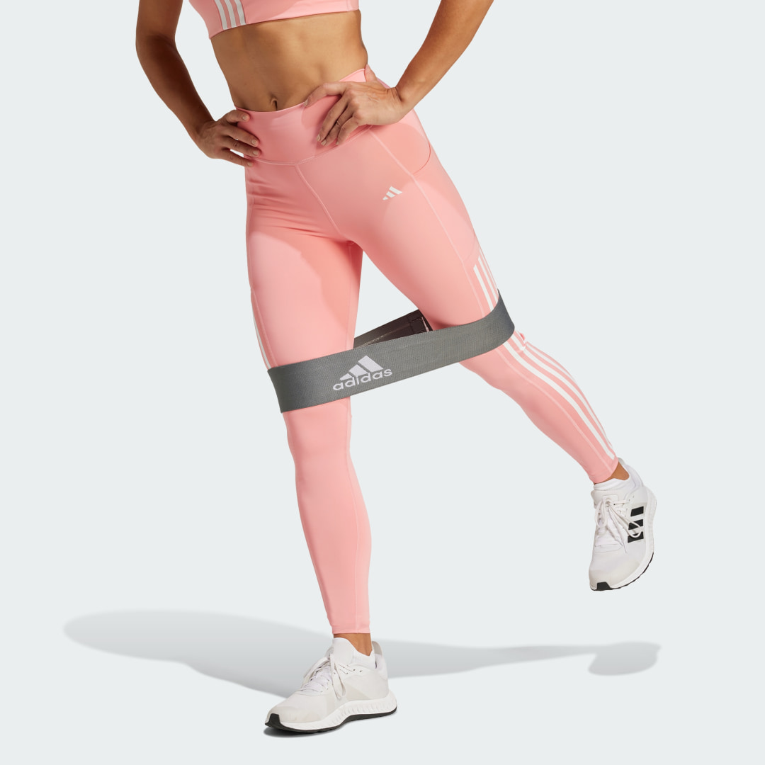 adidas Optime 3-Stripes Full-Length Leggings Training 2XLT Women Semi Pink Spark